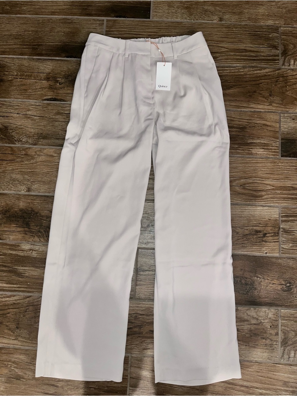 NWT Quince Stretch Pleated Wide Leg Pants in sand - Picture 3 of 6